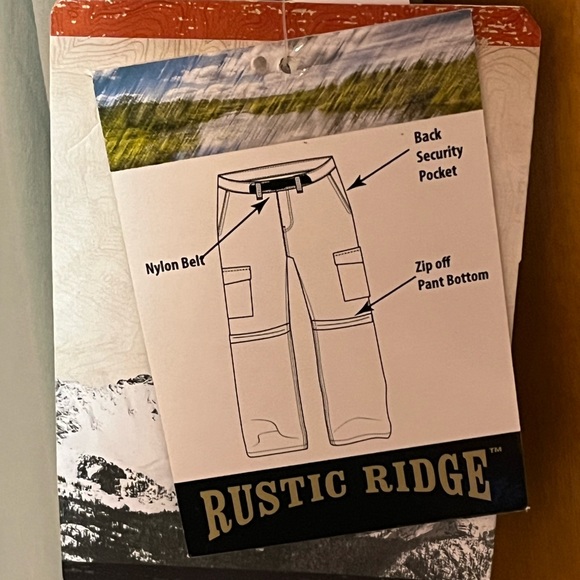 NEW Men’s Rustic Ridge Olive Green Convertible Zip-Off Hiking Cargo Pants. 2X. - Picture 16 of 16